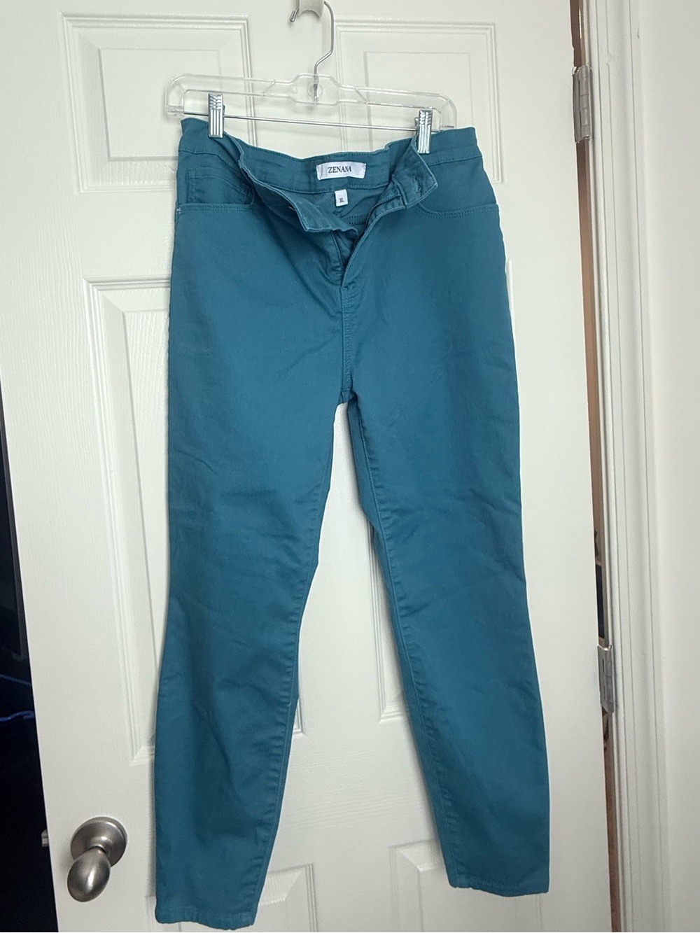 Zenana Outfitters Teal Slim Straight Chino Pants